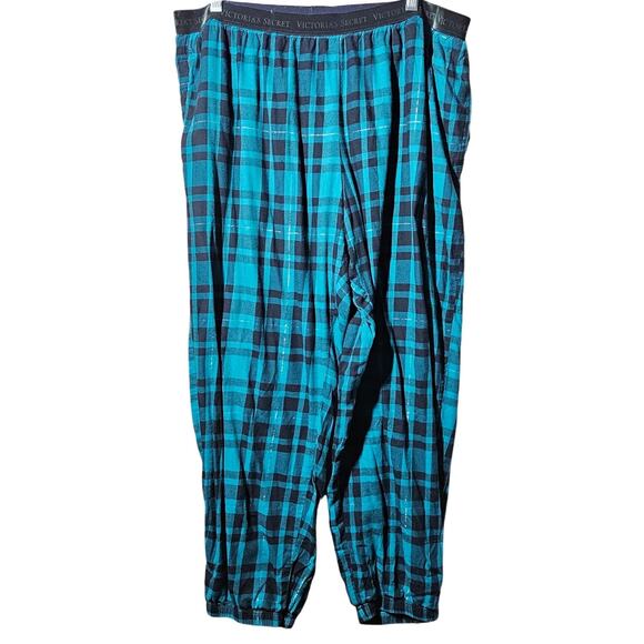 Victorias Secret Metallic Plaid Lounge Pants Size XL - Picture 1 of 4
